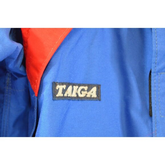 Taiga GoreTex Jacket Mens Large Blue Red Yellow Hooded Outdoor Rainwear Vtg 90s - Picture 3 of 9